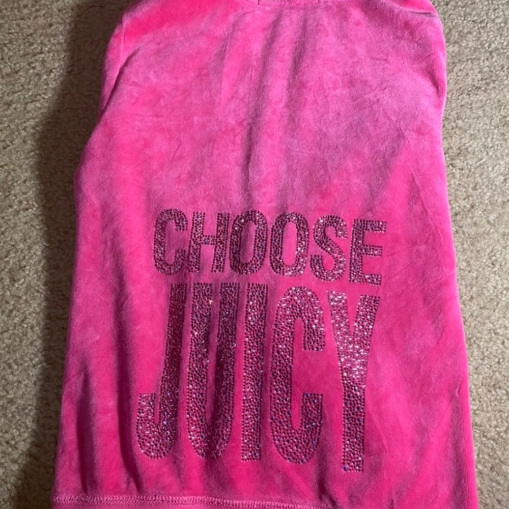 Juicy couture pink velour zip-up jacket! Size XS!